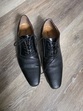 ALDO Men's Black Leather Dress Oxfords